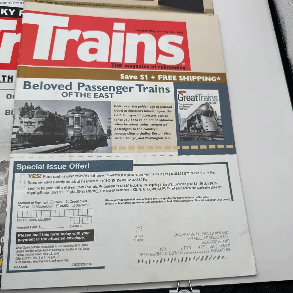 Trains Magazine Full Year 2016 Lot 12 Issues Railroading History Locomotive Rail